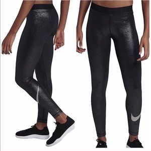 NIKE Womens Metallic Dri-Fit Sparkle Leggings Sz S